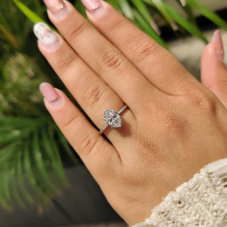 Cushion Hidden Halo Lab Grown Diamond Engagement Ring