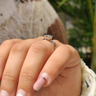 Cushion Hidden Halo Lab Grown Diamond Engagement Ring