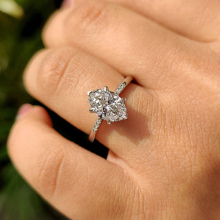 Cushion Hidden Halo Lab Grown Diamond Engagement Ring
