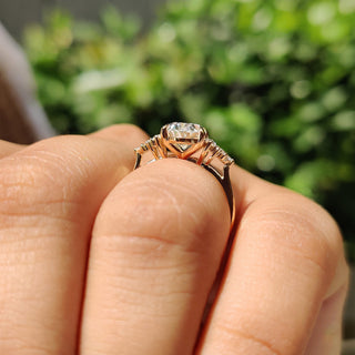 Cushion Hidden Halo Lab Grown Diamond Engagement Ring
