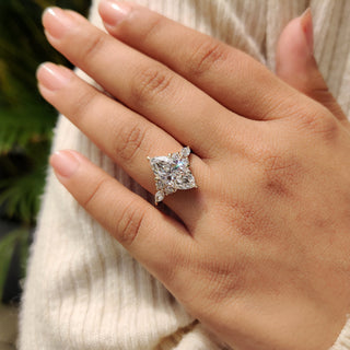 Cushion Hidden Halo Lab Grown Diamond Engagement Ring