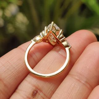Cushion Hidden Halo Lab Grown Diamond Engagement Ring