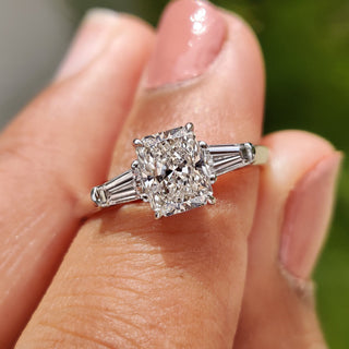 Cushion Hidden Halo Lab Grown Diamond Engagement Ring