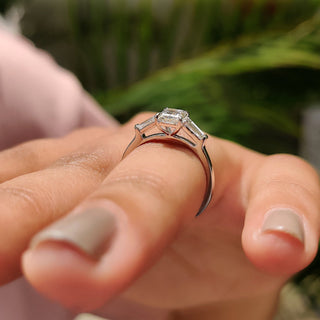 Cushion Hidden Halo Lab Grown Diamond Engagement Ring