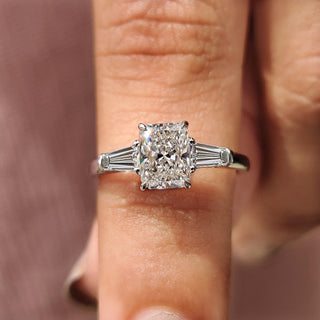 Cushion Hidden Halo Lab Grown Diamond Engagement Ring