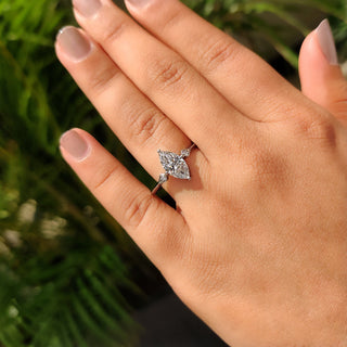 Cushion Hidden Halo Lab Grown Diamond Engagement Ring