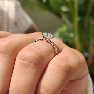 Cushion Hidden Halo Lab Grown Diamond Engagement Ring