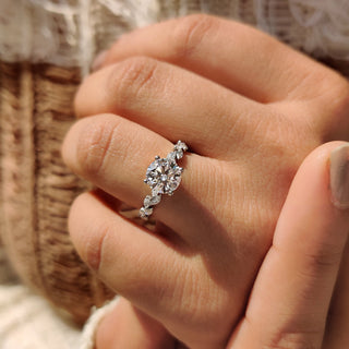 Cushion Hidden Halo Lab Grown Diamond Engagement Ring
