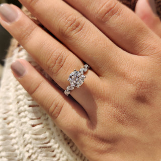 Cushion Hidden Halo Lab Grown Diamond Engagement Ring
