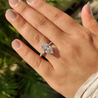 Cushion Hidden Halo Lab Grown Diamond Engagement Ring