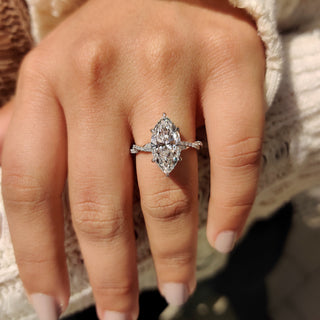 Cushion Hidden Halo Lab Grown Diamond Engagement Ring