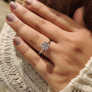 Cushion Hidden Halo Lab Grown Diamond Engagement Ring