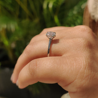 Cushion Hidden Halo Lab Grown Diamond Engagement Ring