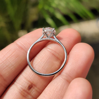 Cushion Hidden Halo Lab Grown Diamond Engagement Ring