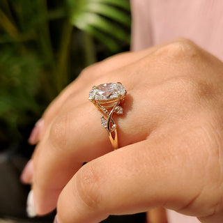Cushion Hidden Halo Lab Grown Diamond Engagement Ring