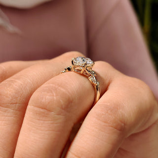 Cushion Hidden Halo Lab Grown Diamond Engagement Ring