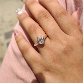 Cushion Hidden Halo Lab Grown Diamond Engagement Ring