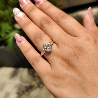 Cushion Hidden Halo Lab Grown Diamond Engagement Ring