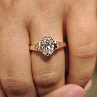 Cushion Hidden Halo Lab Grown Diamond Engagement Ring