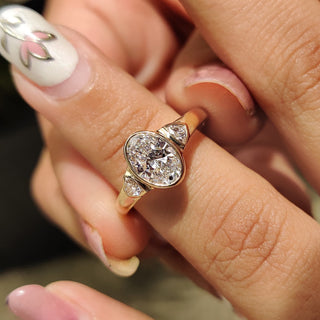 Cushion Hidden Halo Lab Grown Diamond Engagement Ring