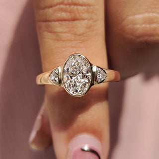Cushion Hidden Halo Lab Grown Diamond Engagement Ring
