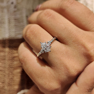 Cushion Hidden Halo Lab Grown Diamond Engagement Ring