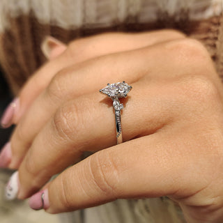 Cushion Hidden Halo Lab Grown Diamond Engagement Ring