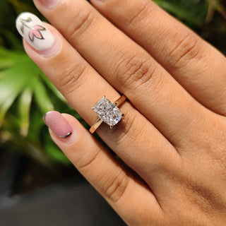 Cushion Hidden Halo Lab Grown Diamond Engagement Ring