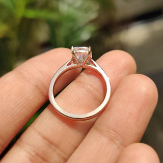 Cushion Hidden Halo Lab Grown Diamond Engagement Ring