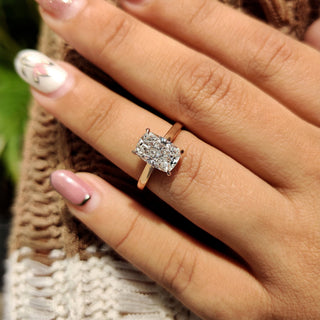 Cushion Hidden Halo Lab Grown Diamond Engagement Ring