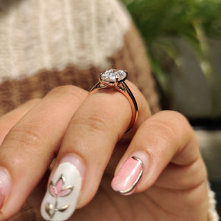 Cushion Hidden Halo Lab Grown Diamond Engagement Ring
