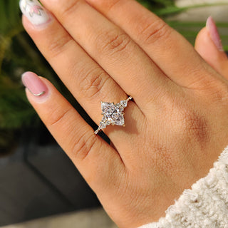 Cushion Hidden Halo Lab Grown Diamond Engagement Ring