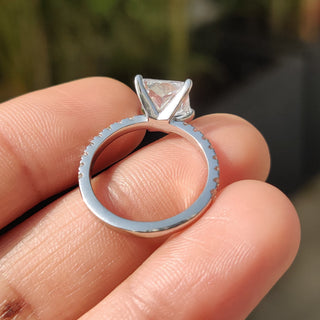 Cushion Hidden Halo Lab Grown Diamond Engagement Ring