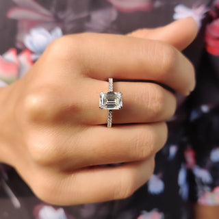 Cushion Hidden Halo Lab Grown Diamond Engagement Ring
