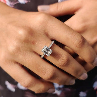 Cushion Hidden Halo Lab Grown Diamond Engagement Ring