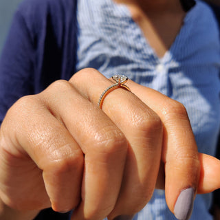 Cushion Hidden Halo Lab Grown Diamond Engagement Ring
