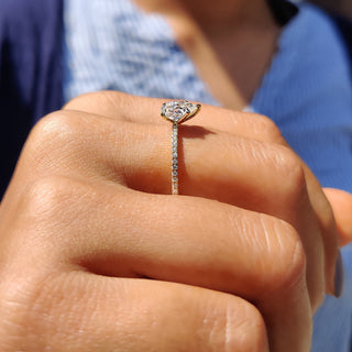 Cushion Hidden Halo Lab Grown Diamond Engagement Ring