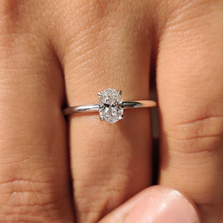 Cushion Hidden Halo Lab Grown Diamond Engagement Ring