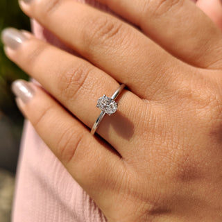 Cushion Hidden Halo Lab Grown Diamond Engagement Ring