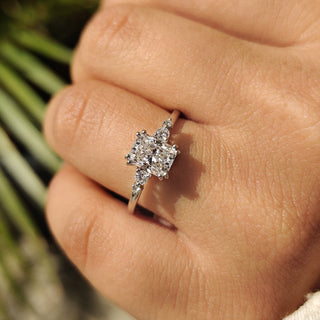 Cushion Hidden Halo Lab Grown Diamond Engagement Ring