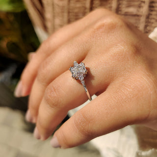 Cushion Hidden Halo Lab Grown Diamond Engagement Ring