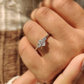 Cushion Hidden Halo Lab Grown Diamond Engagement Ring