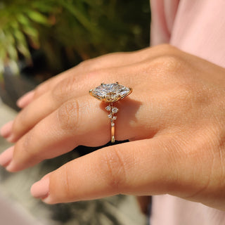 Cushion Hidden Halo Lab Grown Diamond Engagement Ring