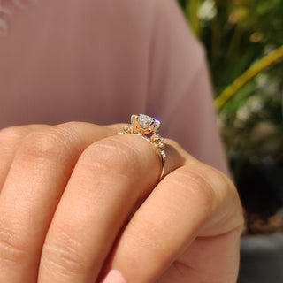 Cushion Hidden Halo Lab Grown Diamond Engagement Ring