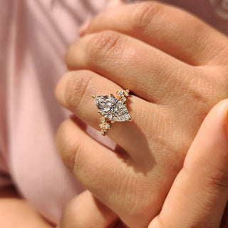 Cushion Hidden Halo Lab Grown Diamond Engagement Ring