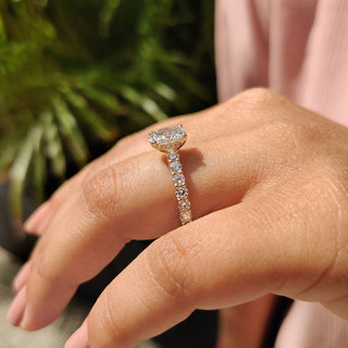 Cushion Hidden Halo Lab Grown Diamond Engagement Ring