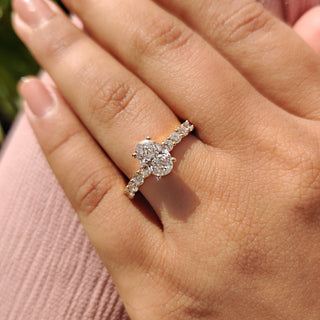 Cushion Hidden Halo Lab Grown Diamond Engagement Ring