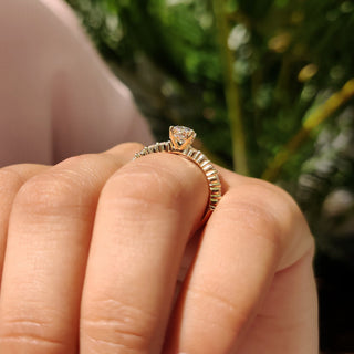 Cushion Hidden Halo Lab Grown Diamond Engagement Ring