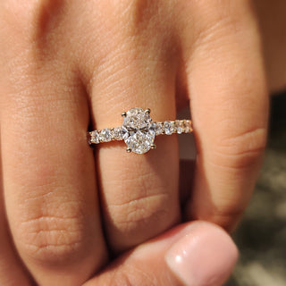 Cushion Hidden Halo Lab Grown Diamond Engagement Ring