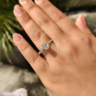 Cushion Hidden Halo Lab Grown Diamond Engagement Ring